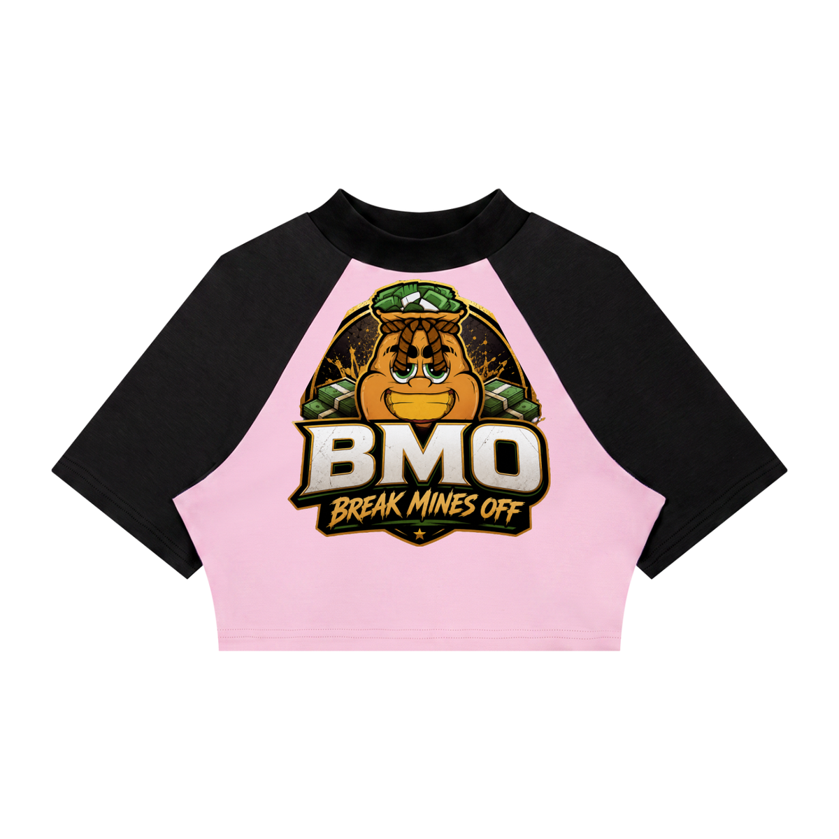 Women’s Color Block Raglan Crop T-Shirt