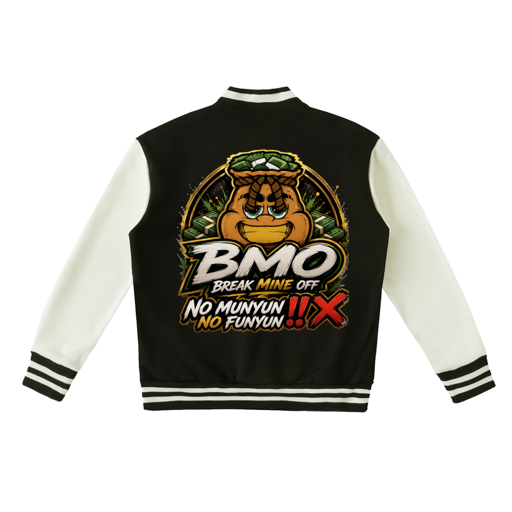 Two-Tone Fleeced Varsity Jacket bmo