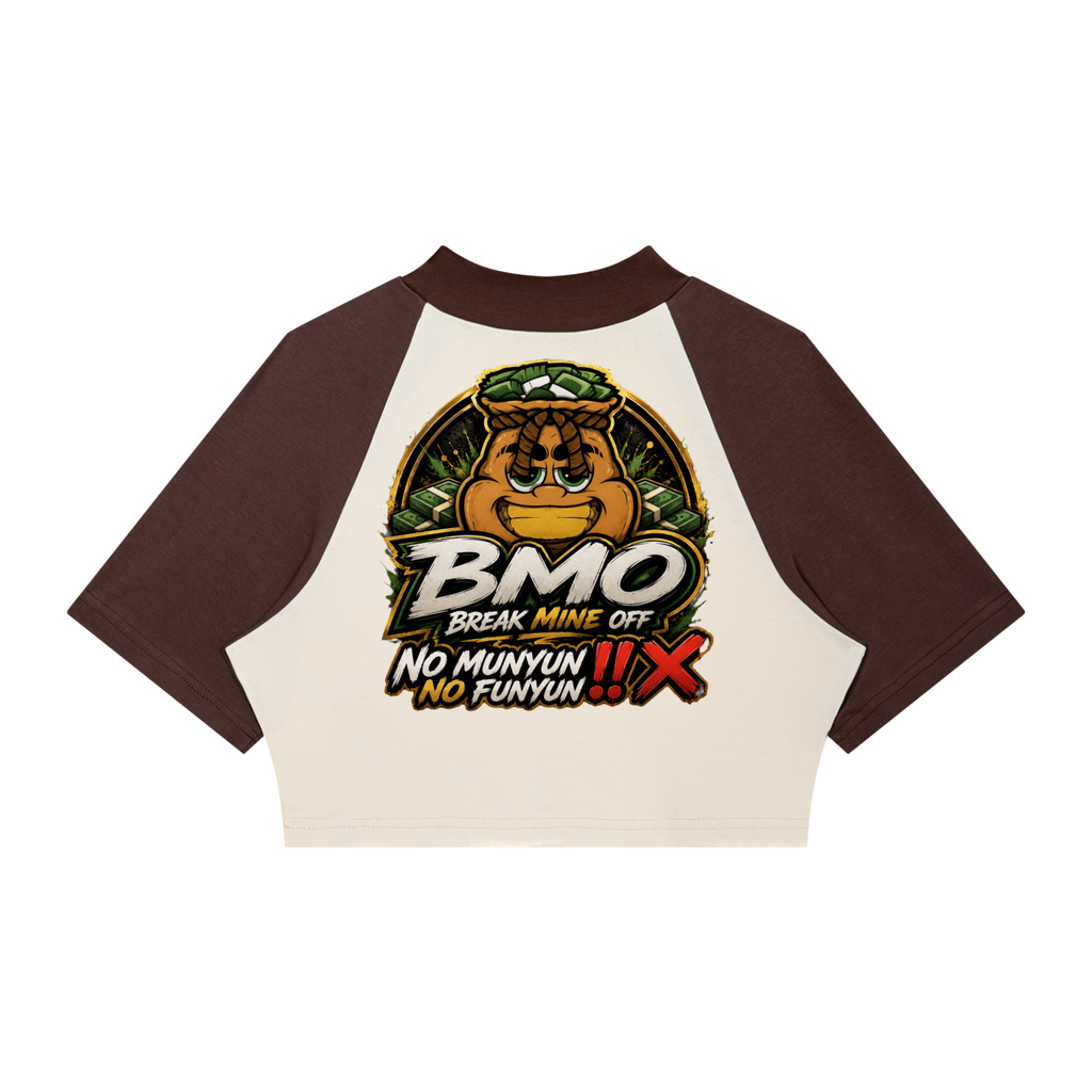 Women’s Color Block Raglan Crop T-Shirt