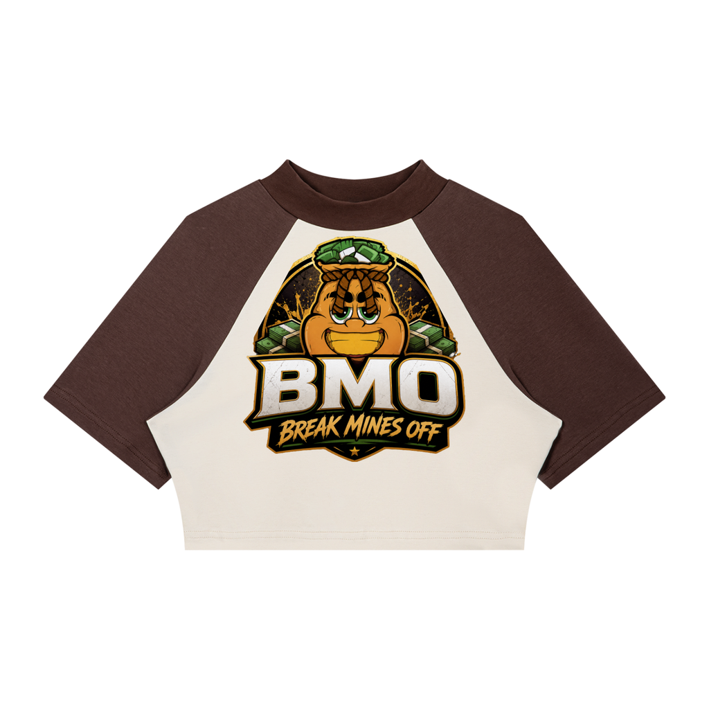 Women’s Color Block Raglan Crop T-Shirt