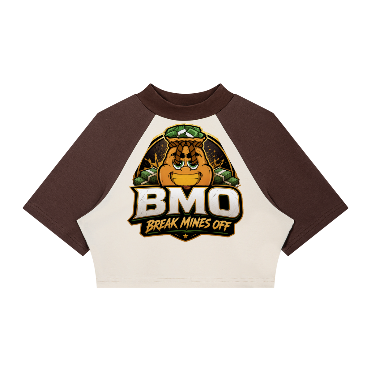 Women’s Color Block Raglan Crop T-Shirt
