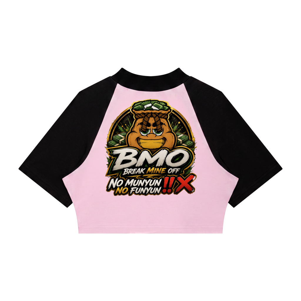 Women’s Color Block Raglan Crop T-Shirt