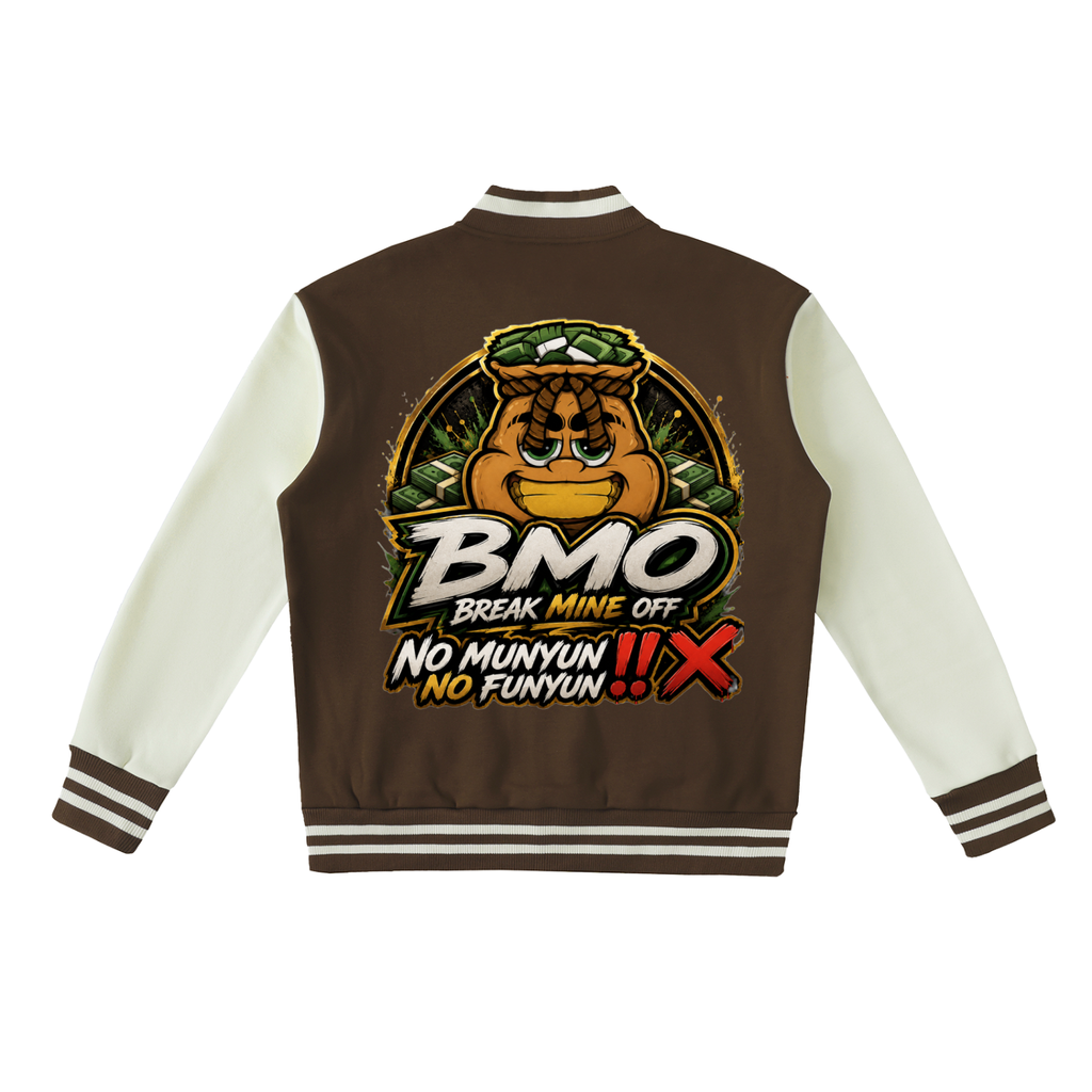 Two-Tone Fleeced Varsity Jacket bmo
