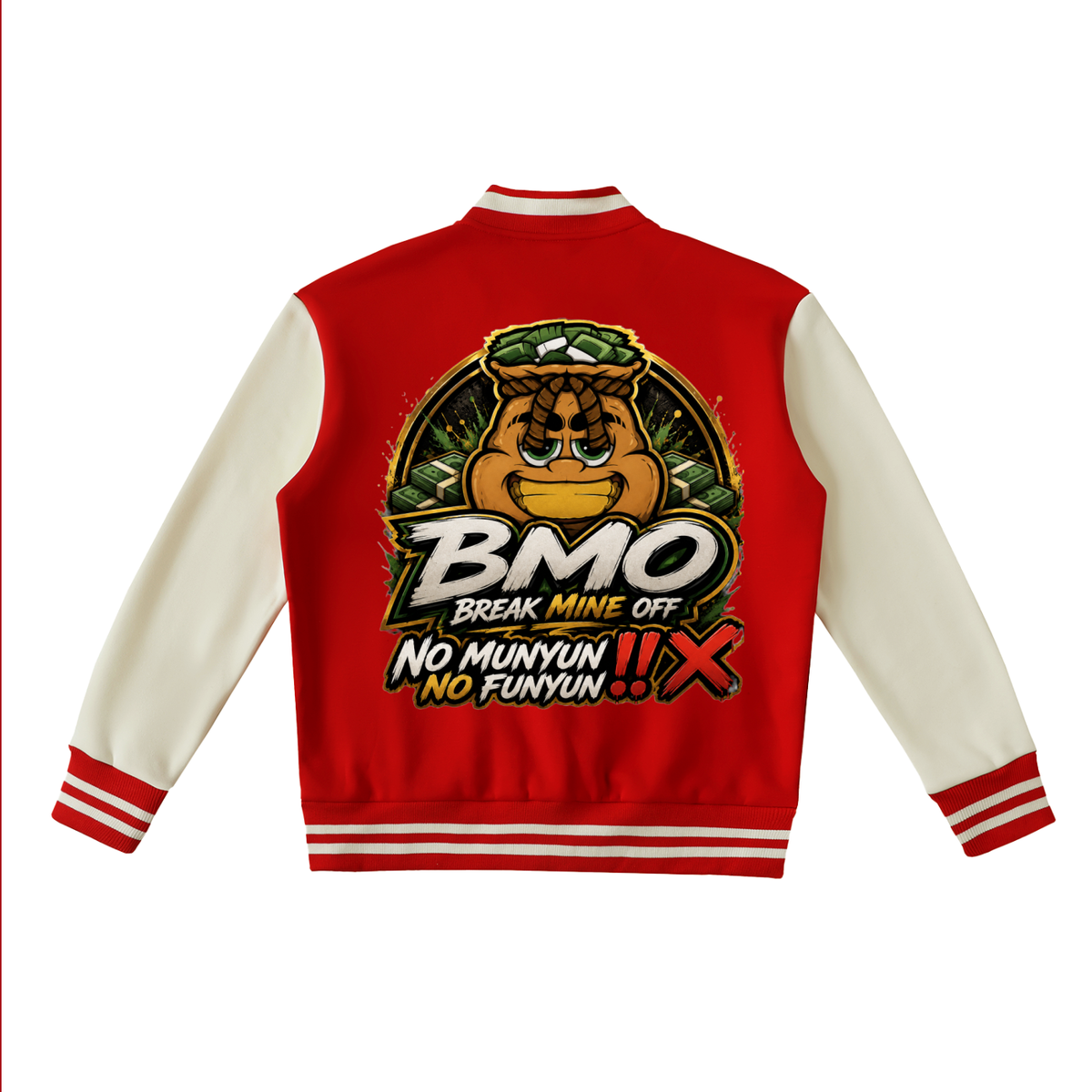 Two-Tone Fleeced Varsity Jacket bmo