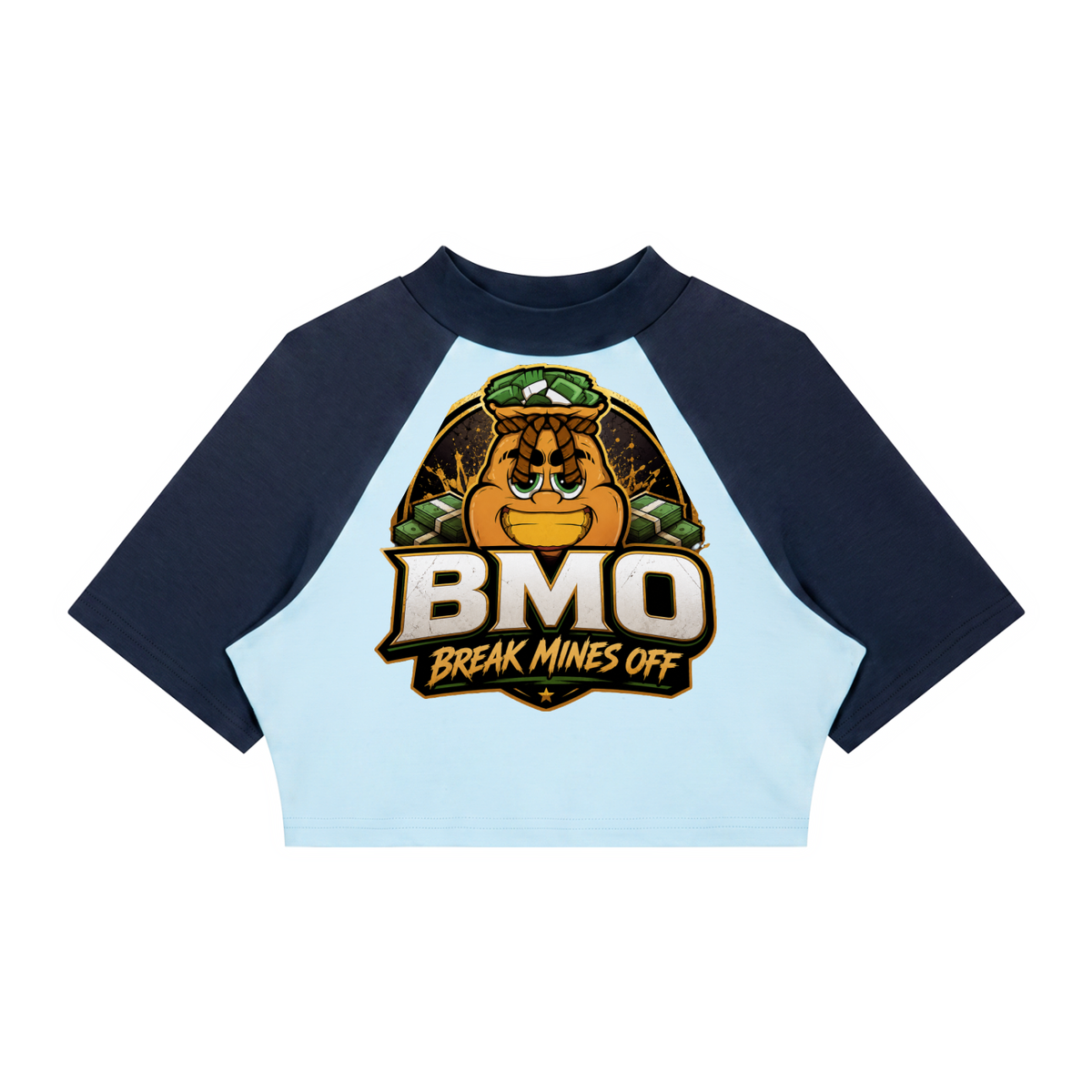Women’s Color Block Raglan Crop T-Shirt