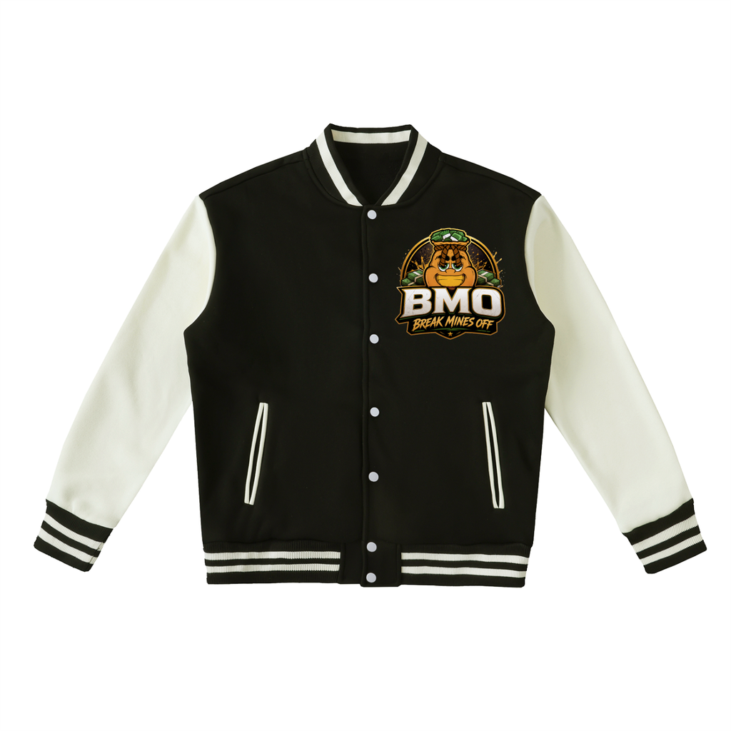 Two-Tone Fleeced Varsity Jacket bmo
