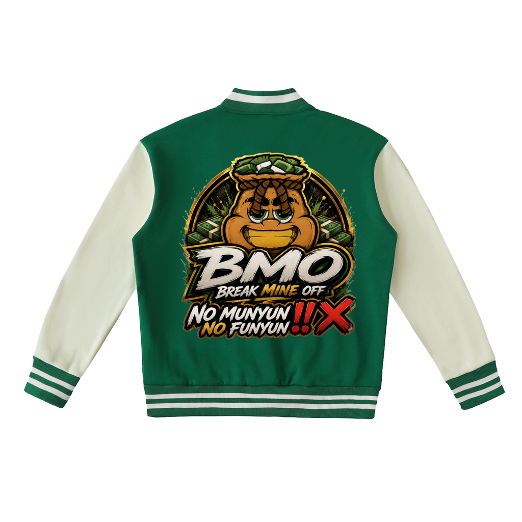 Two-Tone Fleeced Varsity Jacket bmo